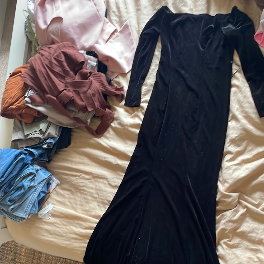 Elegant Black Velvet Gown